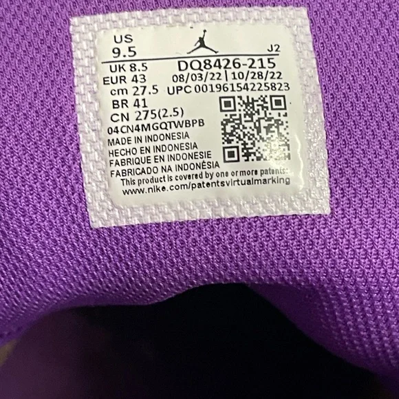 Nike Air Jordan Men's High-Top Sneakers - Purple, Black and Brown US 9.5 43 EURO - Picture 5 of 5